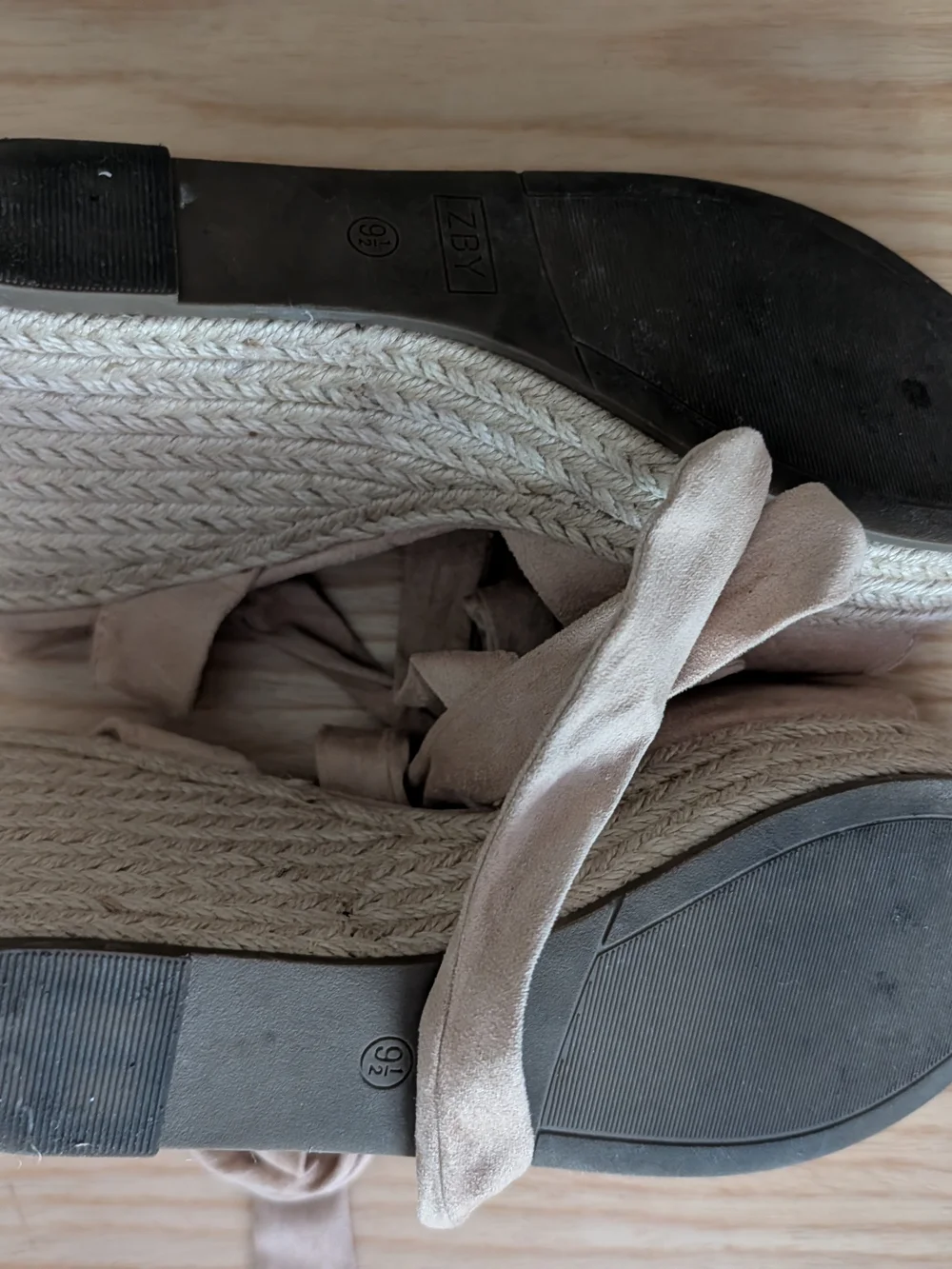 Amazon Beige Suede Espadrille Wrap Sandals